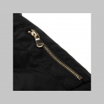Dámska bunda BOMBER čierna s pružnými patentami na koncoch rukávov a naspodu bundy, materál 100%polyester